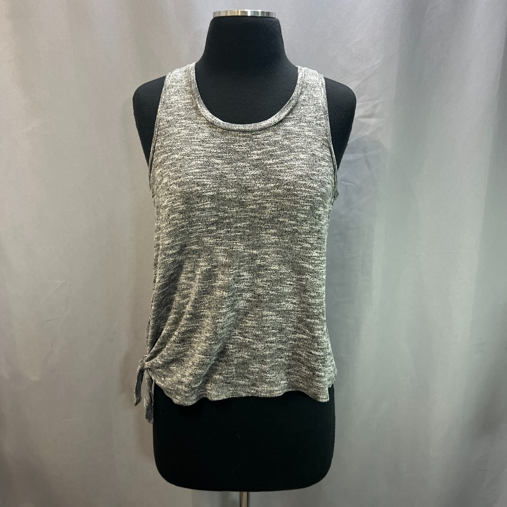 Market & Spruce Sleeveless Tank Top Womens XS Heathered Gray Side Knot Detail